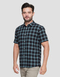 Gab's Reguler Check Print Kemeja Lengan Pendek Pria