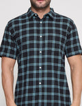 Gab's Reguler Check Print Kemeja Lengan Pendek Pria