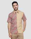 Arjuna Weda Body Fit Batik Background Kawung Slope Men's Shirt