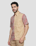 Arjuna Weda Body Fit Batik Background Kawung Slope Men's Shirt