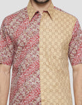 Arjuna Weda Body Fit Batik Background Kawung Slope Men's Shirt