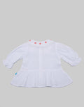 Pipiniko Blouse 3/4 Sleeve Colar Ruffle Flower