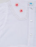 Pipiniko Blouse 3/4 Sleeve Colar Ruffle Flower