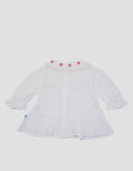 Pipiniko Blouse 3/4 Sleeve Colar Ruffle Flower