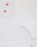 Pipiniko Blouse 3/4 Sleeve Colar Ruffle Flower