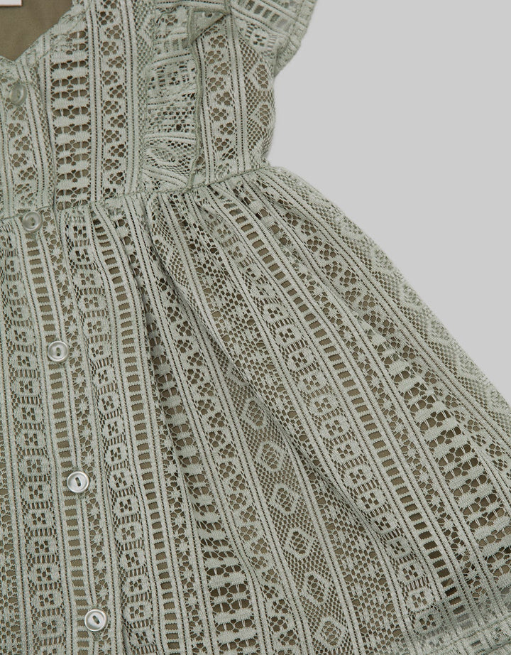 Pipiniko Short Sleeve Midi Dress Bohemian Lace