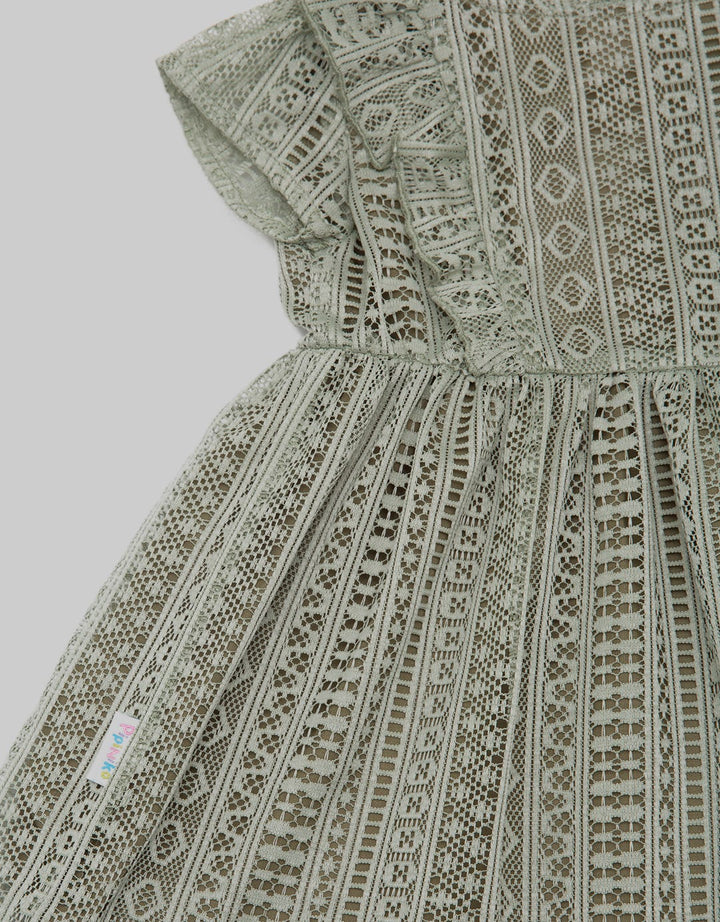 Pipiniko Short Sleeve Midi Dress Bohemian Lace