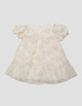 Pipiniko Short Sleeve Midi Dress Highlight Print Flower Embroidery