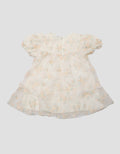 Pipiniko Short Sleeve Midi Dress Highlight Print Flower Embroidery