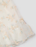 Pipiniko Short Sleeve Midi Dress Highlight Print Flower Embroidery