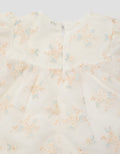 Pipiniko Short Sleeve Midi Dress Highlight Print Flower Embroidery