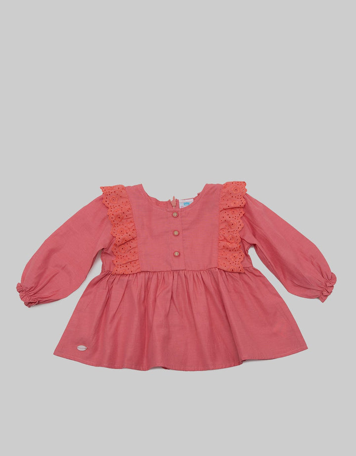 Pipiniko Long Sleeve T-Shirt Top Highlight Lace Ruffle