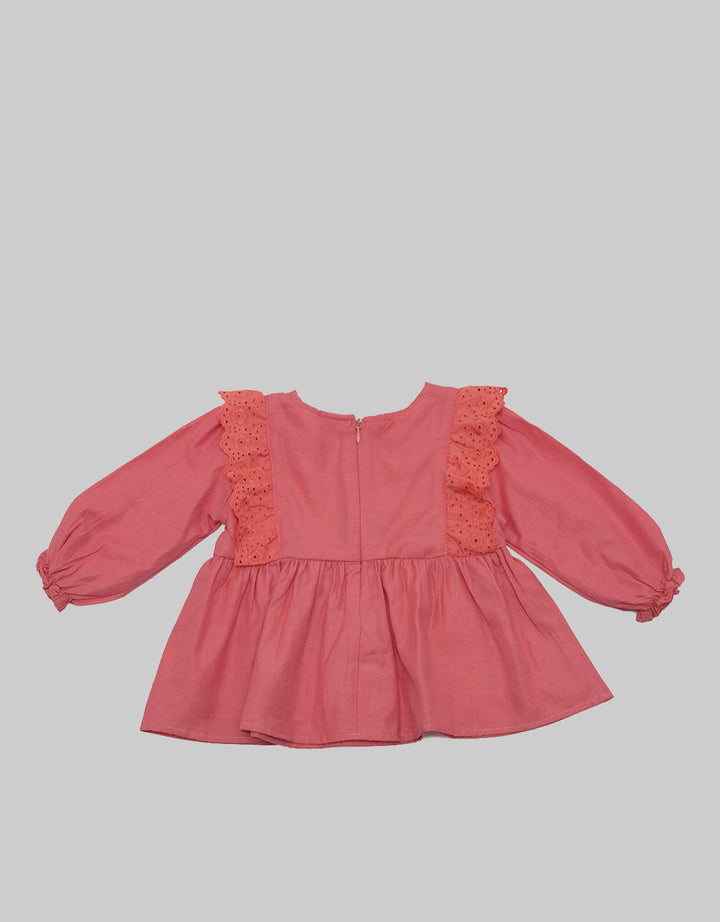 Pipiniko Long Sleeve T-Shirt Top Highlight Lace Ruffle