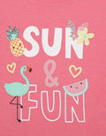 Pipiniko Fun And Sun Print Girls Short Sleeve T-Shirt