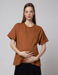Connexion Mom Short Sleeve T-Shirt Nursing Knit Front Open