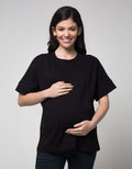 Connexion Mom Short Sleeve T-Shirt Nursing Knit Front Open
