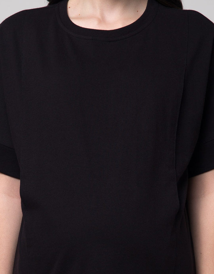 Connexion Mom Short Sleeve T-Shirt Nursing Knit Front Open