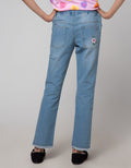 Aero Denim Long Pants Embroidered Flowers on Rawis Bottom