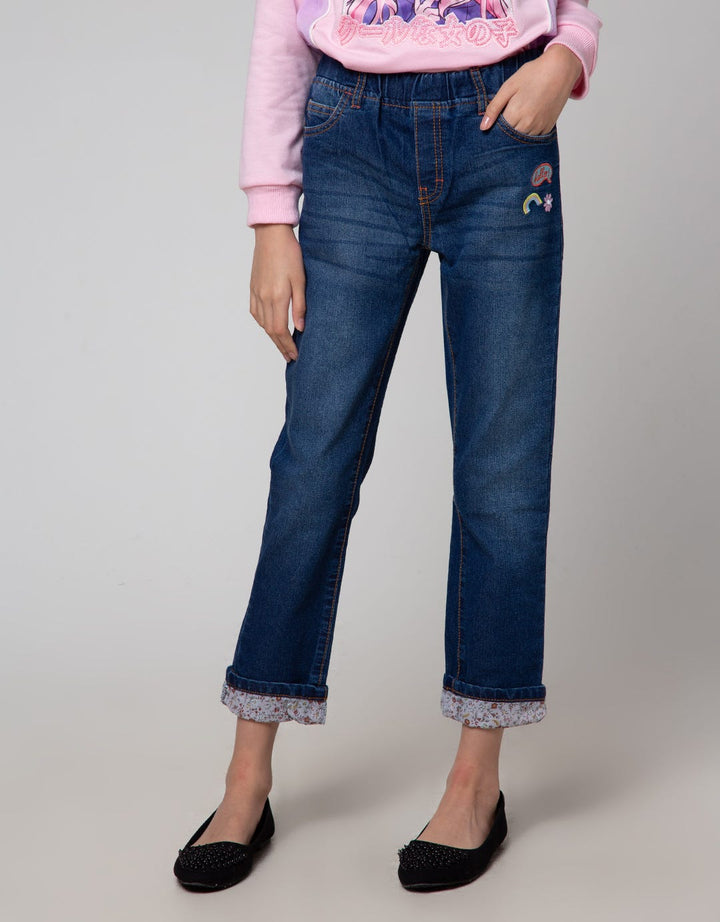 Aero Denim Long Pants Embroidered Hello