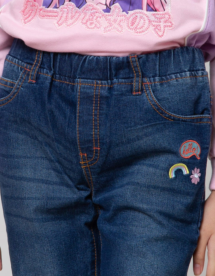 Aero Denim Long Pants Embroidered Hello