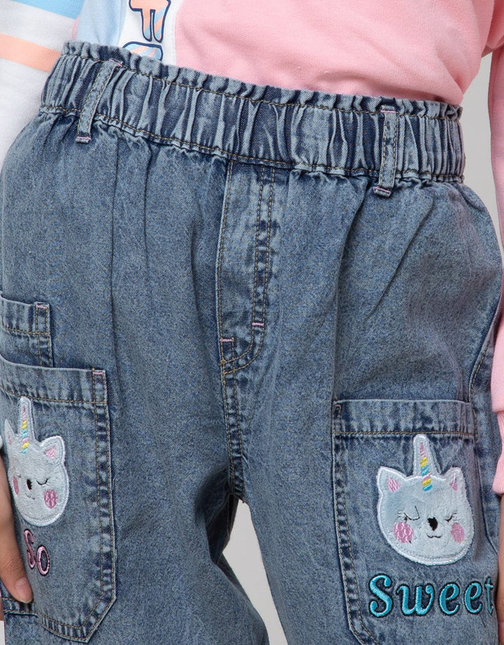 Aero Denim Long Pants Wide Leggings Meowgical