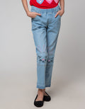Aero Aplique Bunny Girls Denim Pants