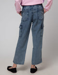 Aero Denim Long Pants Washing Acid Cargo Pockets
