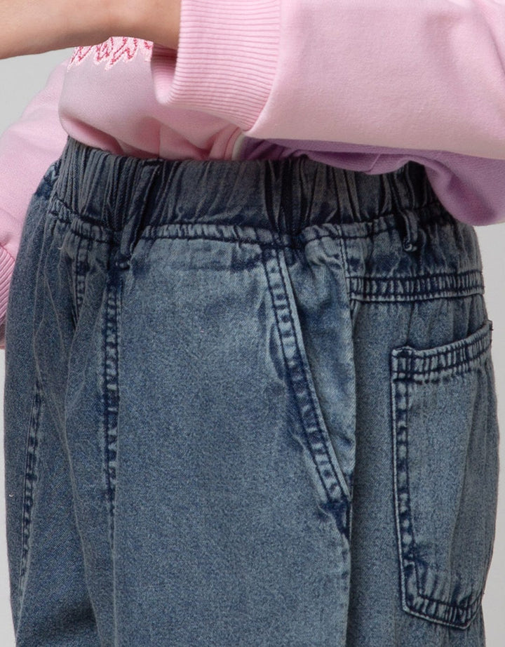 Aero Denim Long Pants Washing Acid Cargo Pockets