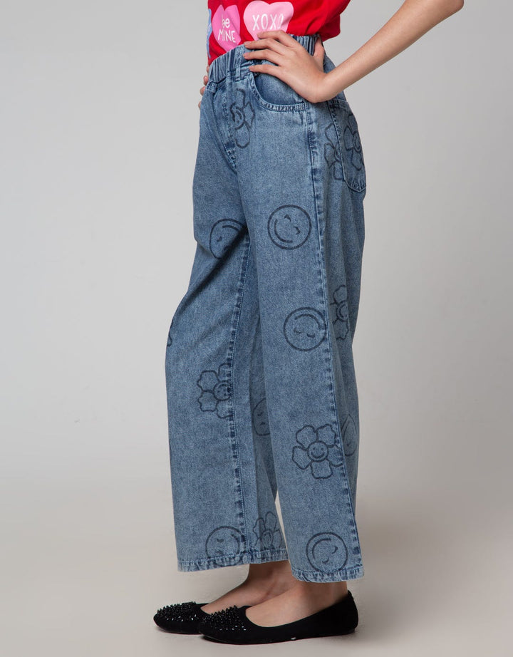 Aero Denim Wide Leg Celana Anak Perempuan