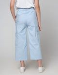Aero Long Pants Solid Culottes with Elastic Waist