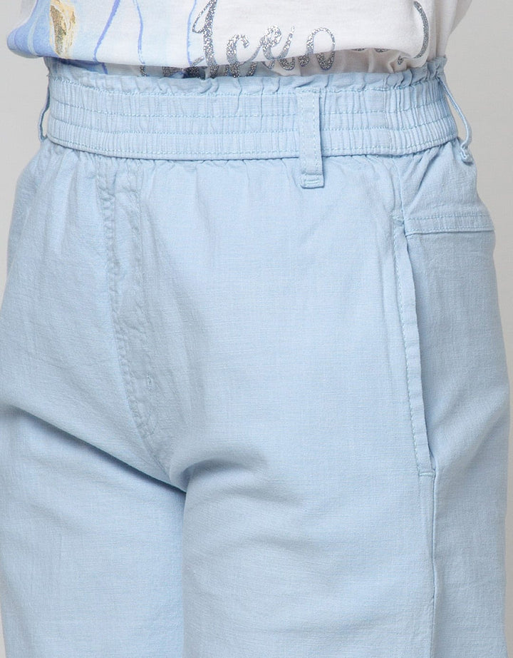 Aero Long Pants Solid Culottes with Elastic Waist