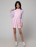 Aero Long Sleeve Midi Dress Fullprint With Zipper Bear