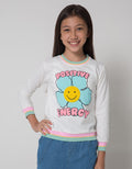 Aero Sweater Embroidery Flower Smile Flower