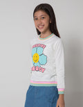 Aero Sweater Embroidery Flower Smile Flower