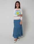 Aero Sweater Embroidery Flower Smile Flower