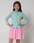 Aero Long Sleeve Midi Dress Hoodie Print Smile Flower