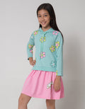 Aero Long Sleeve Midi Dress Hoodie Print Smile Flower