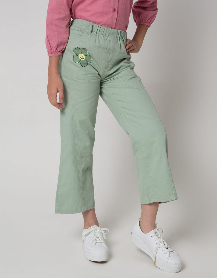 Aero Long Pants Woven Wide Leg Smile Flower