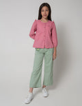 Aero Long Pants Woven Wide Leg Smile Flower