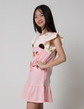 Aero Short Sleeve Midi Dress Hand Geber Fur Bear Ears