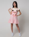 Aero Short Sleeve Midi Dress Hand Geber Fur Bear Ears