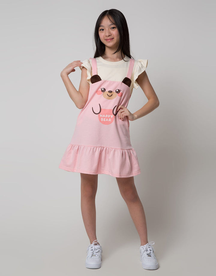 Aero Short Sleeve Midi Dress Hand Geber Fur Bear Ears