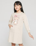 Aero Long Sleeve Midi Dress Kantong Kangguru Bear Love Love