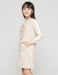 Aero Long Sleeve Midi Dress Kantong Kangguru Bear Love Love