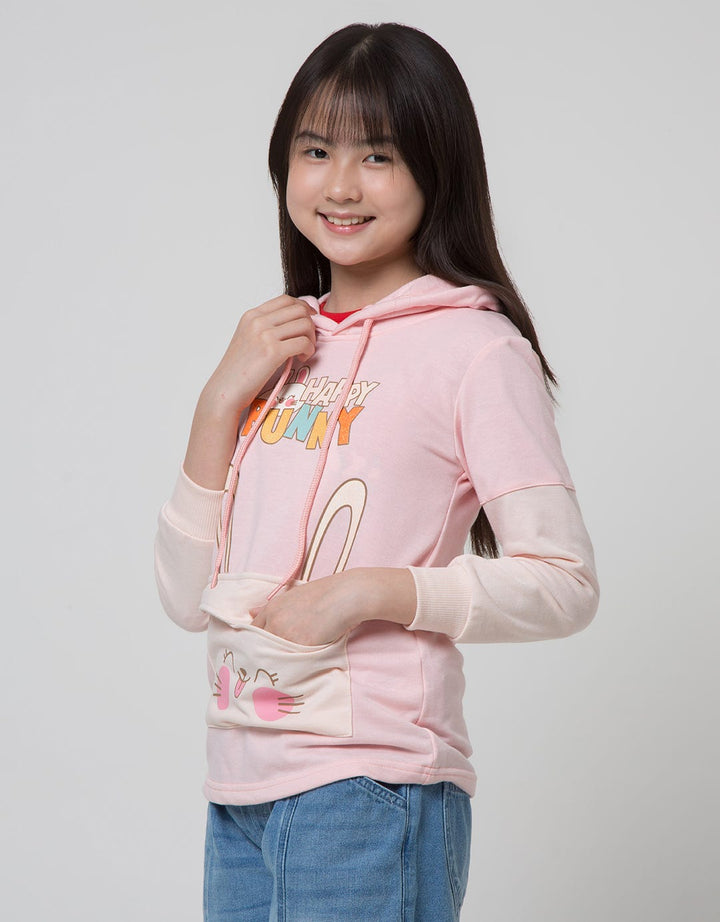 Aero Sweater Hoodie Kantong Happy Bunny