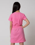 Aero Short Sleeve Midi Dress Pinggang Karet Unicorn League