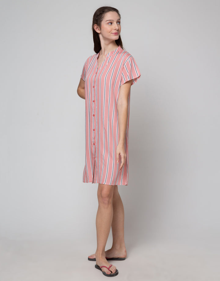 St. Yves Berry Line Midi Dress Wanita