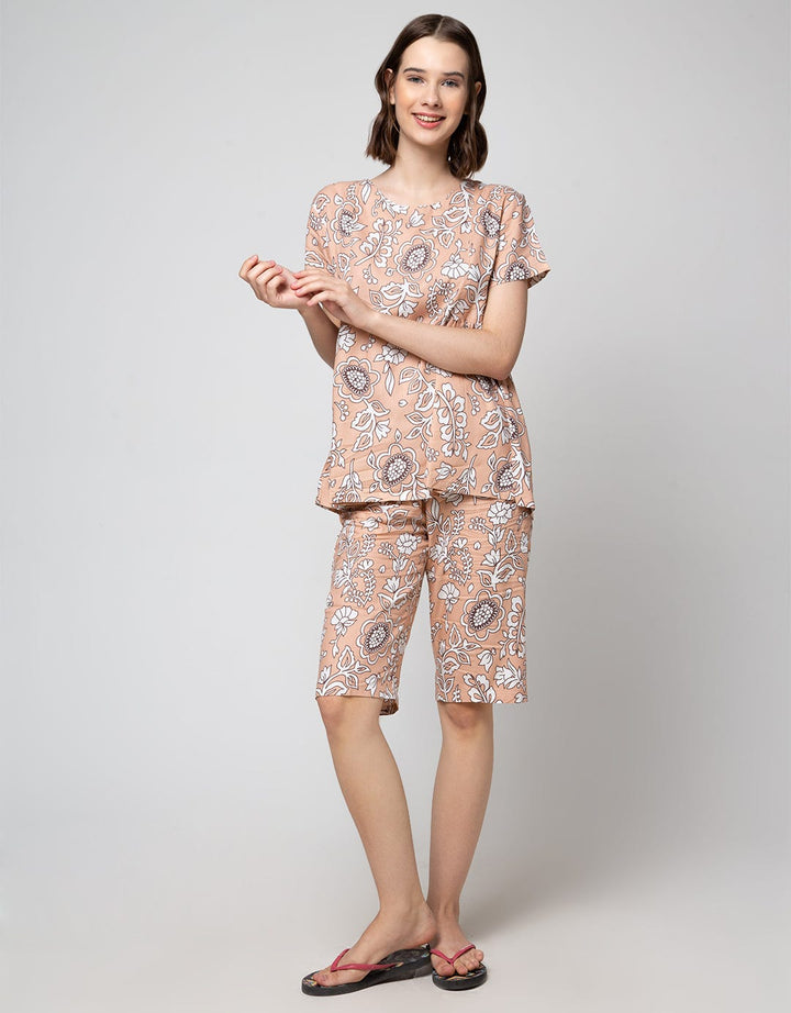 St. Yves Short Sleeve Pyjama Capri Bunga Klasik