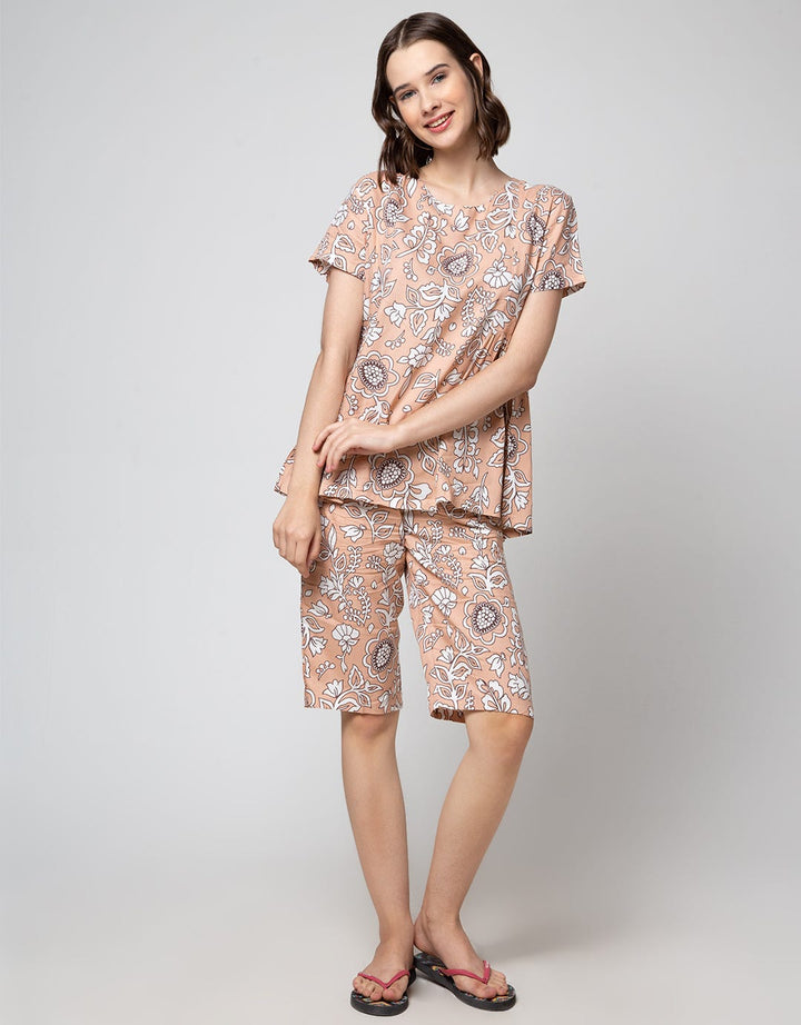 St. Yves Short Sleeve Pyjama Capri Bunga Klasik