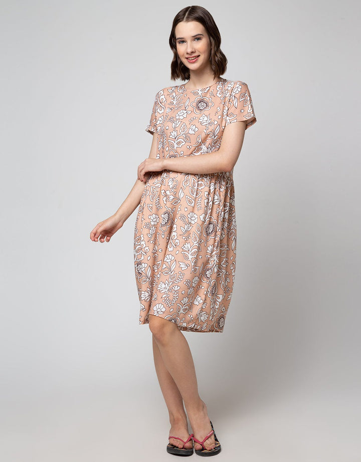 St. Yves Short Sleeve Midi Dress Bunga Klasik